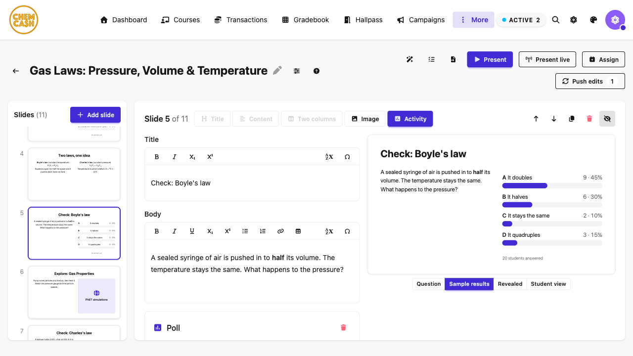 Lessons screenshot